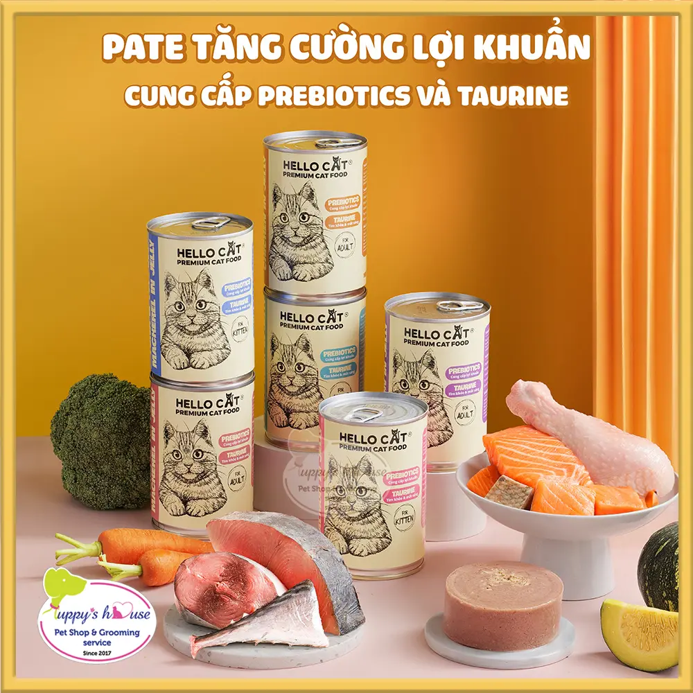 Pate Hello Cat cho mèo (Lon 400g)