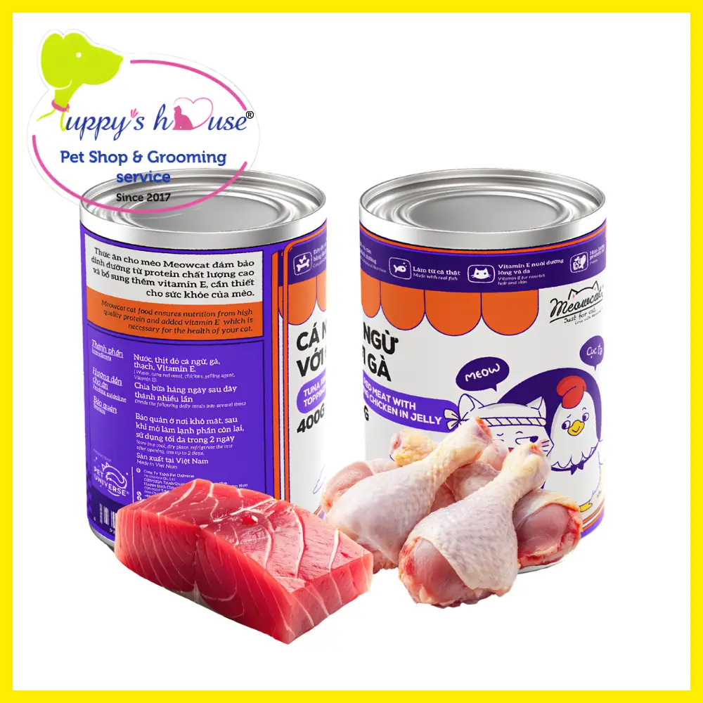 Pate Meowcat vị cá ngừ với thịt gà, lon 400g